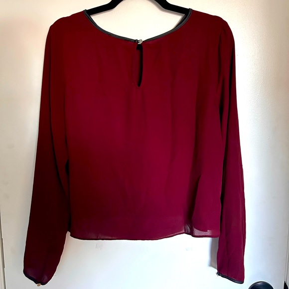 Forever 21 Sheer Maroon Blouse - Picture 2 of 2
